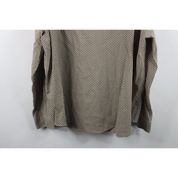 Express Mens Size 2XL XXL Stretch Polka Dot Collared Long Sleeve Button Shirt - Picture 12 of 12